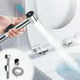 thumbnail image 1 of Portable Handheld Bidet Sprayer | Muslim Shower Kit for Personal Hygiene | Toilet Douche with G1/2 Connector | Silver ABS Plastic | Includes Sprayer, Base & Water Hose, 1 of 6