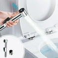 thumbnail image 1 of Portable Handheld Bidet Sprayer | Muslim Shower Kit for Personal Hygiene | Toilet Douche with G1/2 Connector | Silver ABS Plastic | Includes Sprayer, Base & Water Hose, 1 of 6