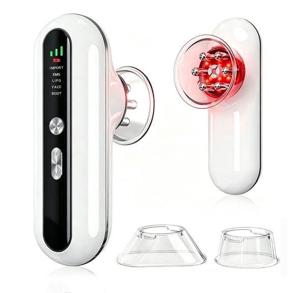 Portable Handheld Body Massager with Vacuum Suction and Integrated Thermal Heating, Electric Muscle Relaxation Tool with Multiple Intensity Modes and LED Visual Feedback for Home Use