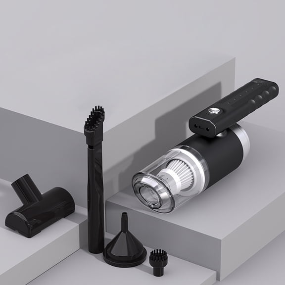 Portable Handheld Car and Home Vacuum Cleaner, Wireless Rechargeable High-Power Suction, Multi-Function Brush Set, Compact and Convenient for Vehicle and Household Cleaning