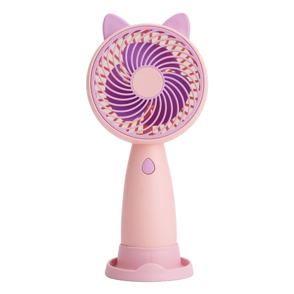 Portable Handheld Cat Ear Mini Fan Pink Personal Cooling Fan For Outdoor Indoor Travel 1 Pack