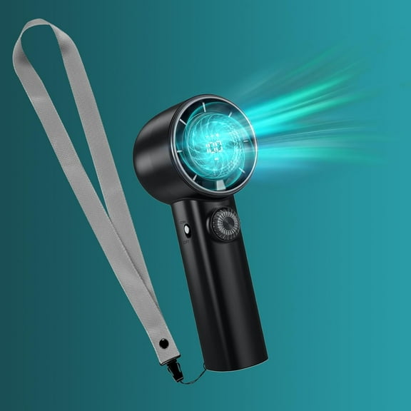 Portable Handheld Fan, 15000 rpm 100 Speeds Personal Turbo Mini Outdoor Fast Cooling Fan with 5000mAh Rechargeable Battery&LED Display for Travel/Beach/BBQ/Camping,Gifts for Men and Women