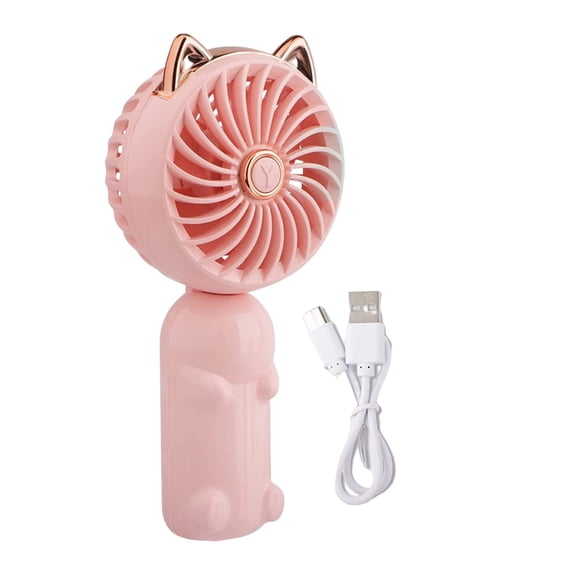 Portable Handheld Fan 3 Speeds Strong Wind Mini USB Personal Fan Ventilator with Rechargeable Battery Cute Small Electric Fan for Girls/Women/Kidd/Lady Outdoor Travel