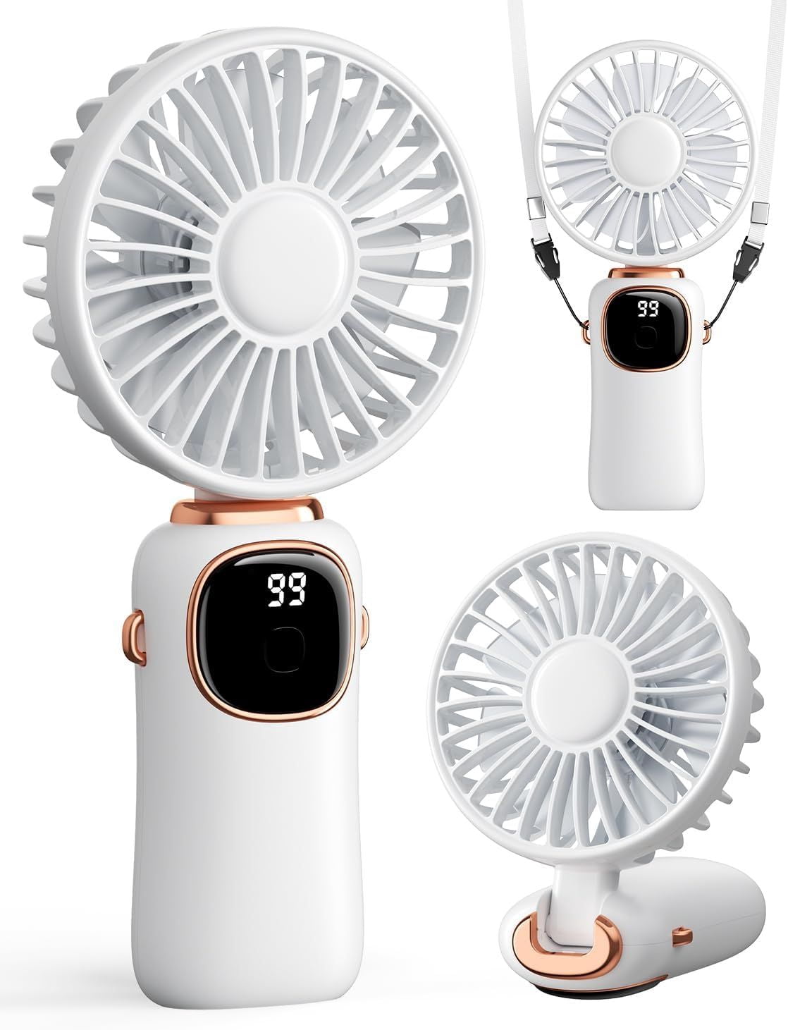 Portable Handheld Fan, 4000mAh Battery Operated 3 in 1 Multifunction ...