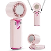 Portable Handheld Fan 5 Gear Speed 4000mAh Rechargeable Mini Neck Fan, up to 14 Working Hours, Foldable Desk Fan for Outdoor Travel Beach Gifts