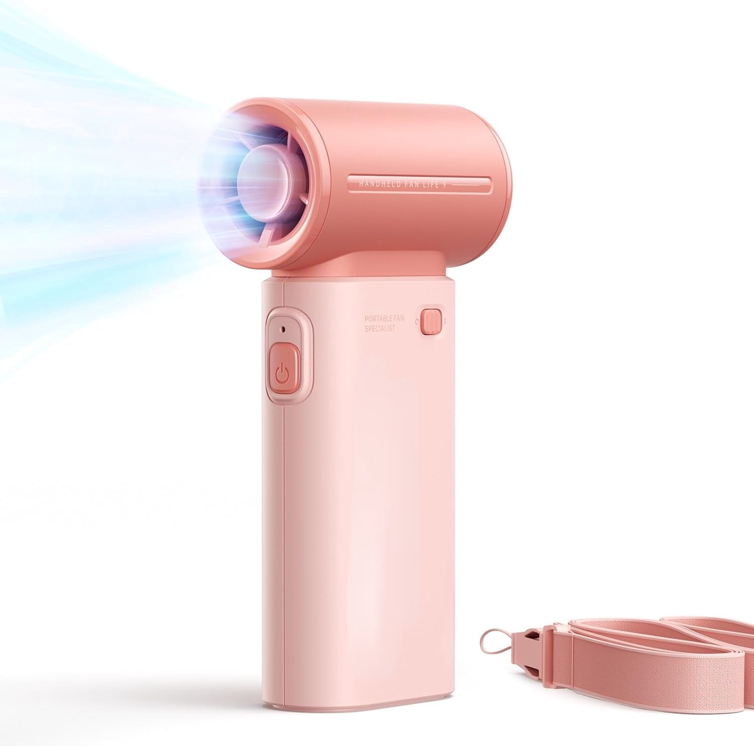 Portable Handheld Fan, 5000mAh Powerful Mini Turbo Fan, 22H Max Cooling Time, 40000 RPM Hight Speed, 5 Speeds Rechargeable, Small Pocket Design, Personal Travel Essentials for Women Men Pink