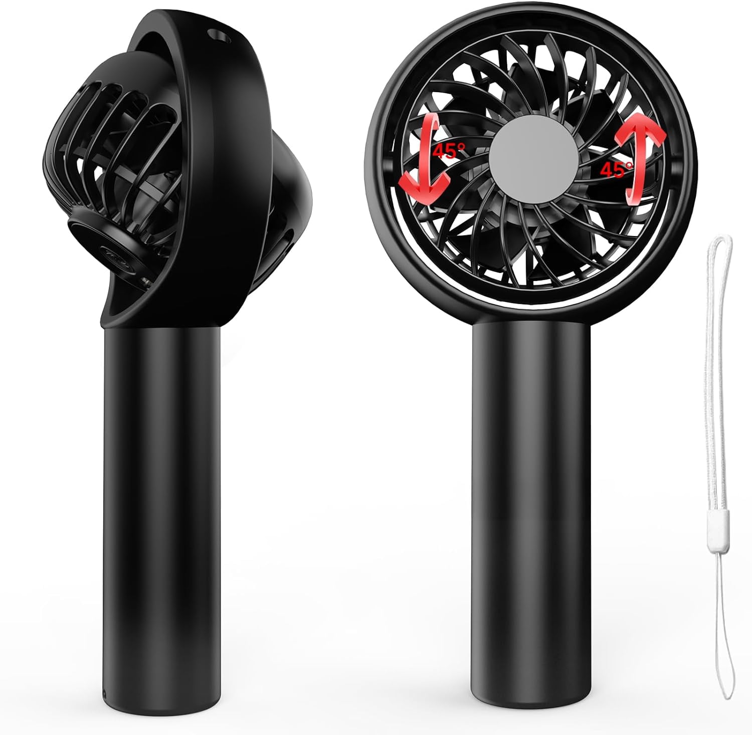 Portable Handheld Fan-90°Adjustable Wind Direction, 3 Speed Settings ...