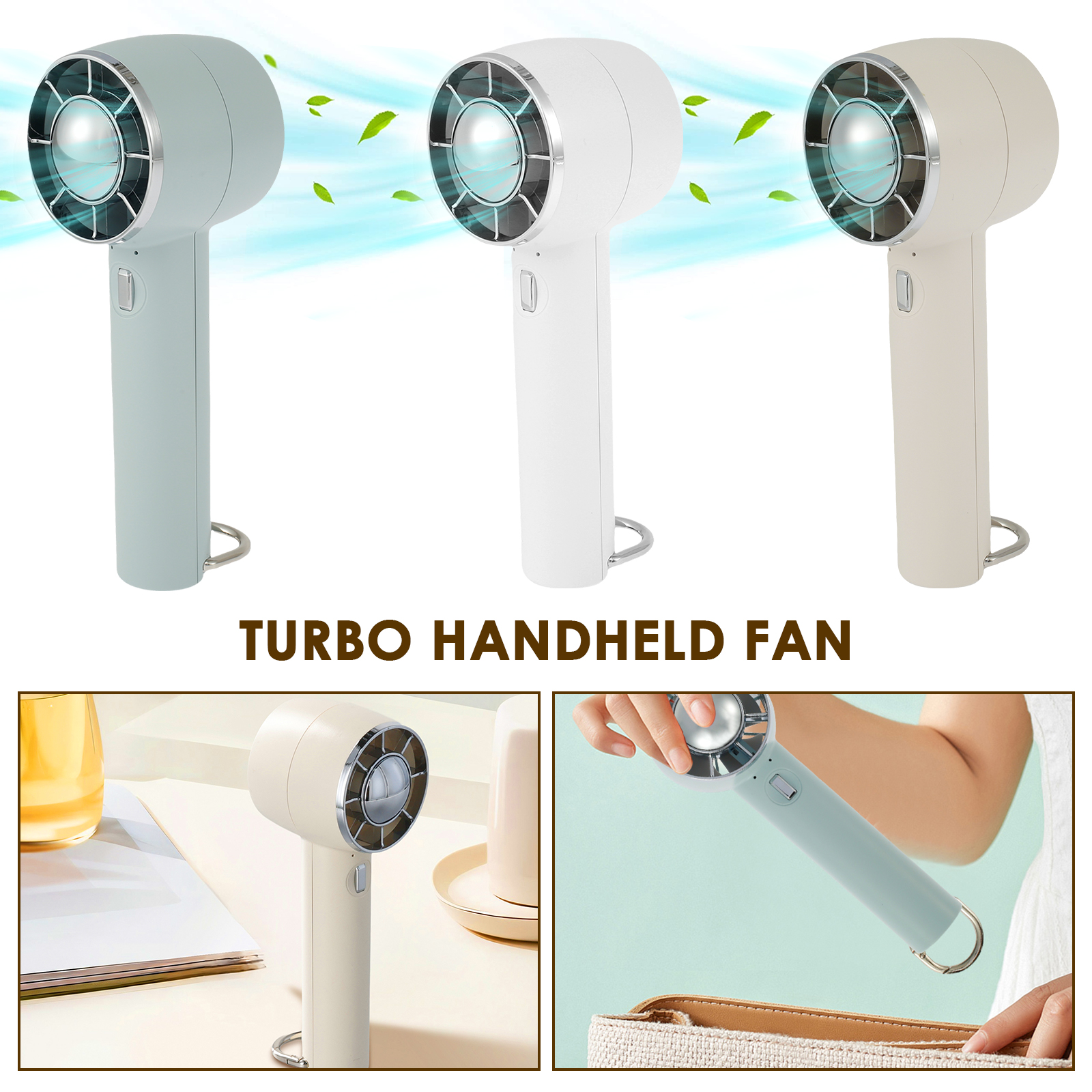 Portable Handheld Fan with Cooling Plate 1200mAh Rechargeable Handheld ...