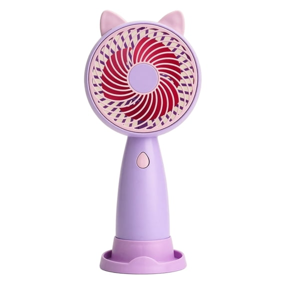 Portable Handheld Fan Cute Cat Ear Purple Personal Cooling Fan For Outdoor Travel 1 Pack