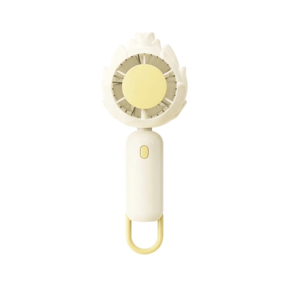 Portable Handheld Fan Dragon Fruit Inspired Personal Rechargeable Mini Fan with 3 Speed-Settings Cordless Handheld Device for Outdoor Travel Commuting Summer Use, Yellow