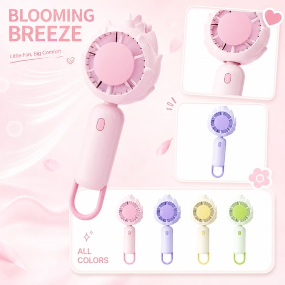 Portable Handheld Fan Dragon Fruit Inspired Personal Rechargeable Mini Fan with 3 Speed-Settings Cordless Handheld Device for Outdoor Travel Summer Use, 1Pack Green