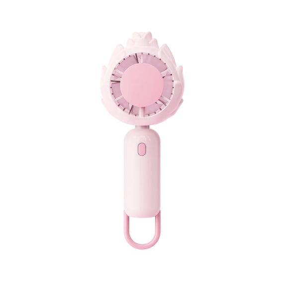 Portable Handheld Fan Dragon Fruit Inspired Personal Rechargeable Mini Fan with 3 Speed-Settings Cordless Handheld Device for Outdoor Travel Summer Use, Pink