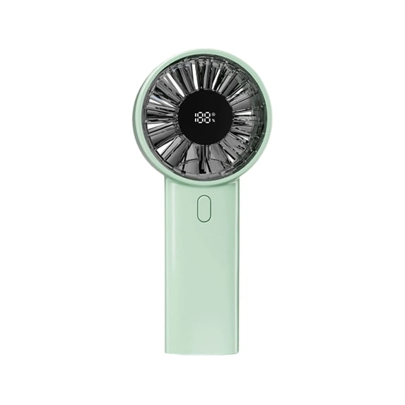 Portable Handheld Fan, Green, Rechargeable Mini Fan with LED Display and 3 Speeds, USB Personal Fan for Travel, Office, Outdoor