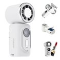 thumbnail image 1 of Portable Handheld Fan with Ice Cooling, Up to 12Hrs Rechargeable Personal Fan, Foldable Hand Held Pocket Mini Turbo Fans for Travel, Camping, Hiking, Beach, Office, Outdoor,White, 1 of 6
