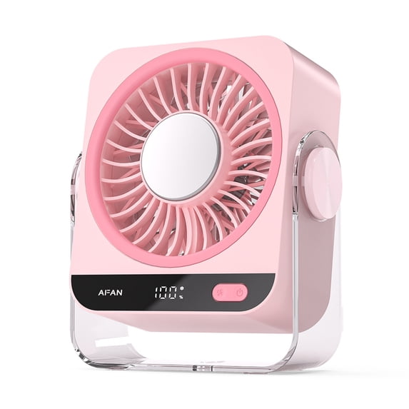 Portable Handheld Fan with Ice Cooling, High Speed Personal Fan with Digital Display, Adjustable Wind Speeds, Lightweight Mini Cooling Fan for Travel Commute Outdoor Office, Type-C Rechargeable,1Pc