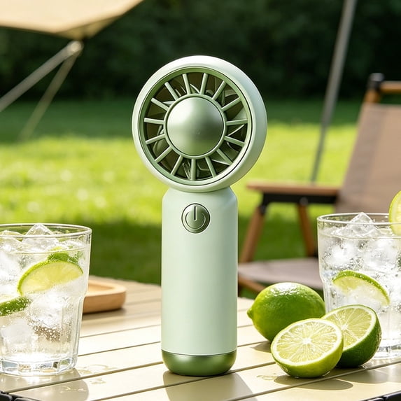 Portable Handheld Fan Mini Desktop USB Rechargeable Fan with Charging Cable, 3 Speeds, Compact Personal Fan for Outdoor Travel Office, Green