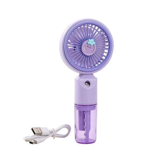 Portable Handheld Fan, Mini USB Rechargeable, Compact & Lightweight, 4-Speed Adjustable, Battery-Powered, Quiet & Perfect for Travel & Outdoor(Purple)