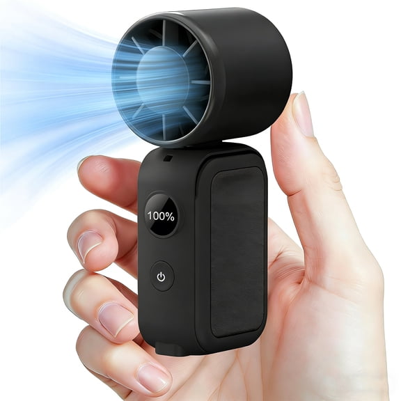 Portable Handheld Fan,Personal Fan Handheld,Small Hand Fan Rechargeable,5 Gear Wind,3000mAh Battery with LED Display, Air Turbo Tech,Mini Personal Table Fan for Indoor Outdoor,Travel,Camping,Vacation