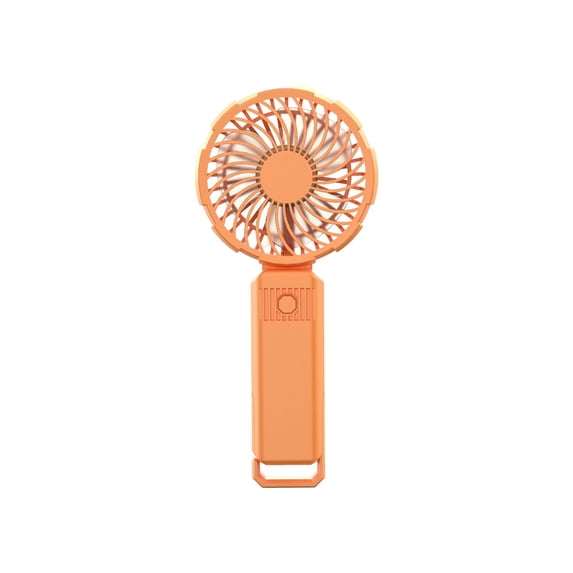 Portable Handheld Fan,Powerful Personal USB Rechargeable Fan with 5 Speeds,Small and Cute Cooling Fan with LED Display & Hanging Buckle for Office/Travel/Home,Orange
