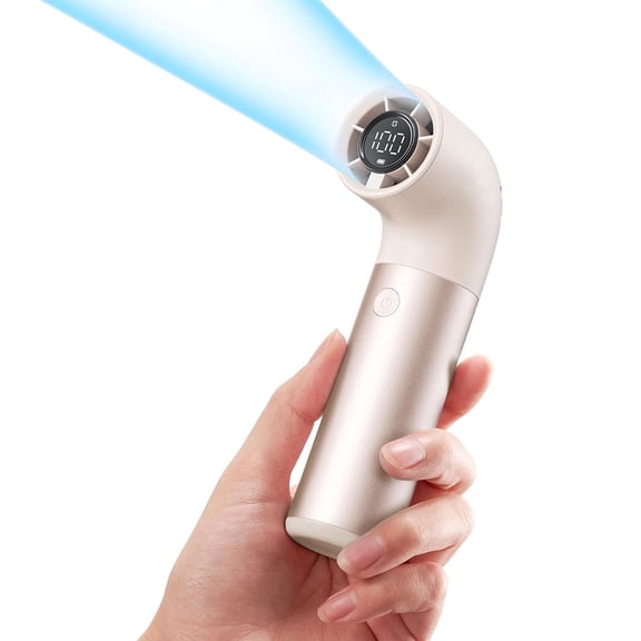 Portable Handheld Fan, Powerful Turbo Mini Fan, 19000 RPM High Speed Aero Pro, 15H Max Cooling Time, 6 Speeds Aluminum Case, Pocket Rechargeable Personal Small Travel GIfts for Women Men -Gold