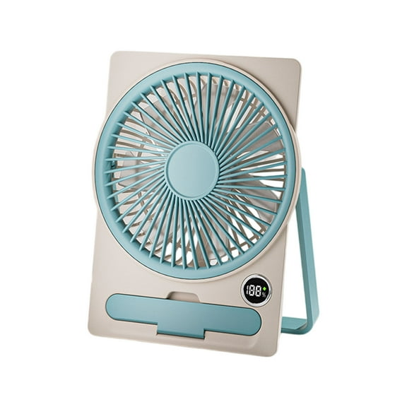 Portable Handheld Fan, Rechargeable Battery, Multi-Speed Personal Fan, Compact Office Desktop Fan with Cell Phone Holder