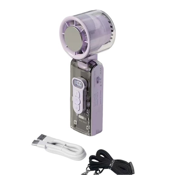 Portable Handheld Fan Rechargeable Clear Shell Cooling Fan for Outdoor Activities, Travel, Working Easy to Carry