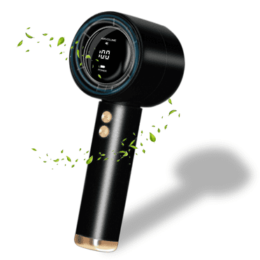 Sleek Black Portable Fan – 100-Speed Control, 5-Hour Battery, Compact for Travel