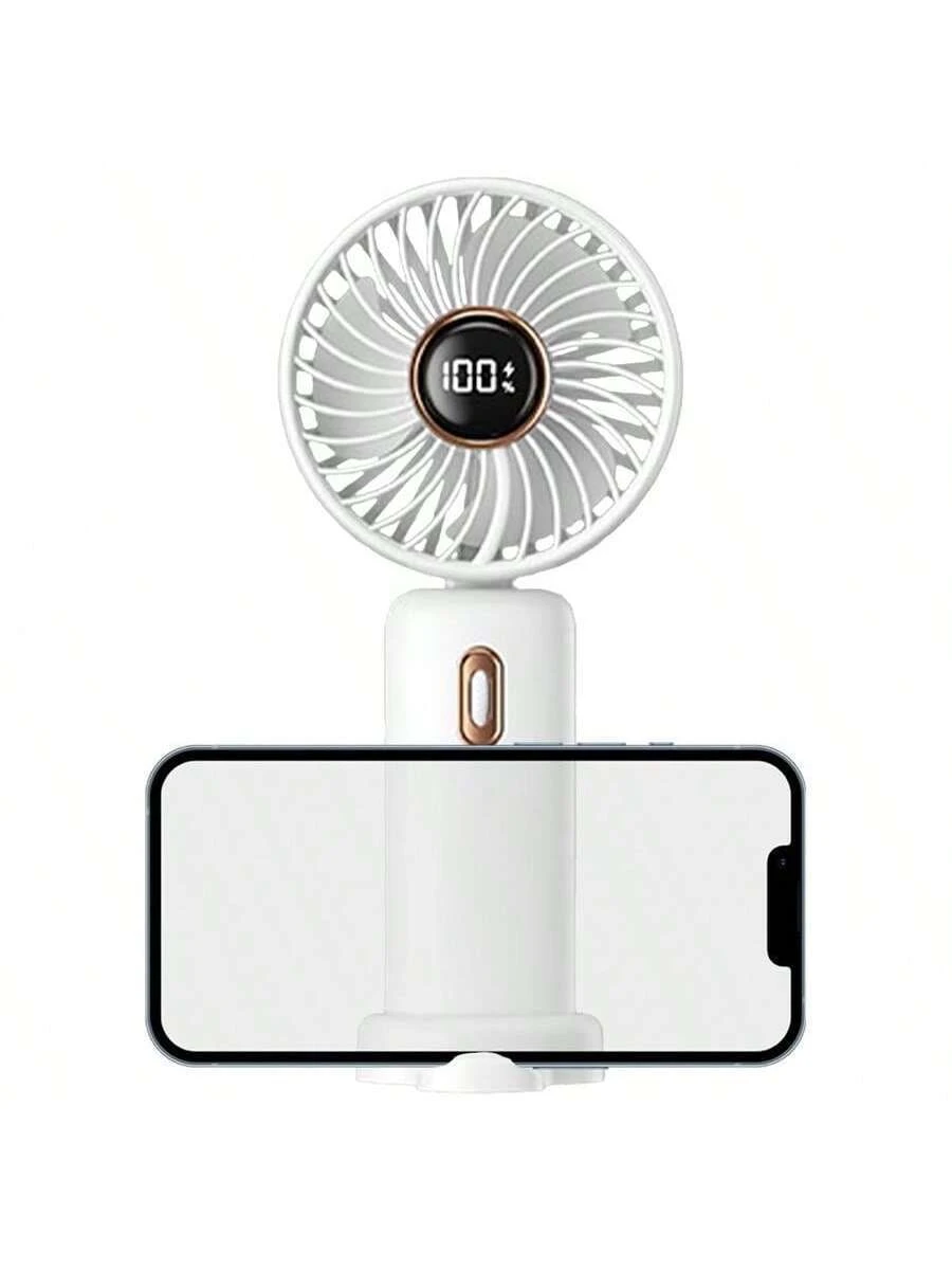 Portable Handheld Fan, Ventilador Recargable,Battery Powered Fan With Base, Digital Display, 5 Speed, 90° Adjustable, Rechargeable Mini Fan For Outdoor Indoors