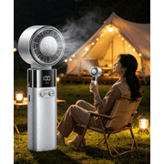 Portable Handheld Fan, Rechargeable Mini Fan with Digital Display, 100 Speeds for Outdoor, Travel & Personal Use