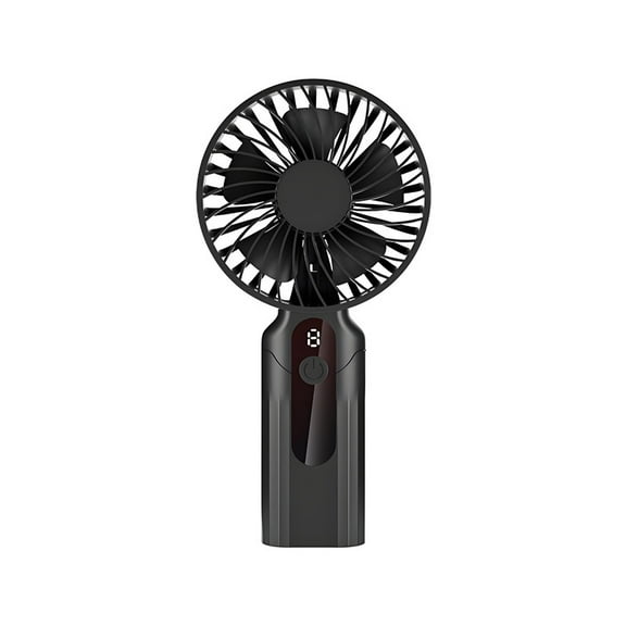 Portable Handheld Fan with LED Display, 5-Speed, 1800 RPM, Rechargeable Battery, Built-in Protection Multi-function Handheld Fan