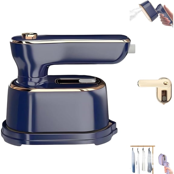Portable Handheld Garment Mini Electric Iron, Saker Steam Iron Travel Steamer for Clothes, Clothes Steamer Handheld (Blue)