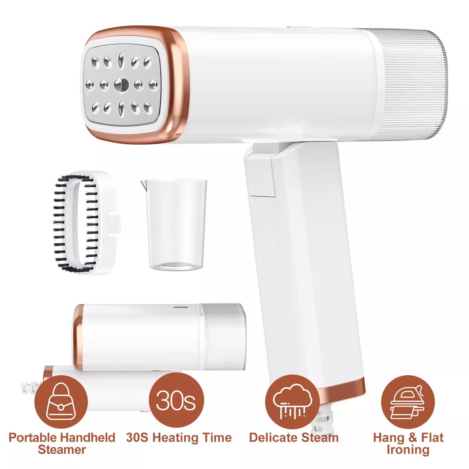 Portable Handheld Garment Steamer 1000W, Foldable Clothing Wrinkles Remover with 120ML Water Tank, 20s Fast Heat-up, Mini Steam Iron with Horizontal & Vertical Steaming for Travel Home Office