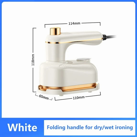 Portable Handheld Garment Steamer - Foldable, 10 Second Heat Up, Dual Dry/Wet Steam, Leak-Proof Clothes Wrinkle Remover For Travel & Home,White