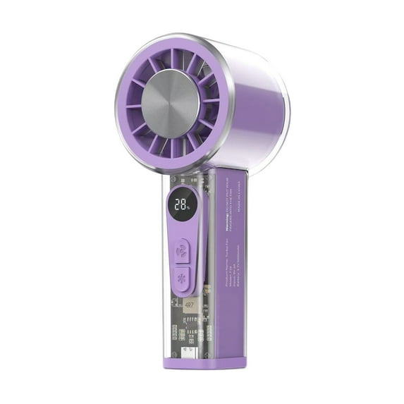 Portable Handheld Ice Fan,Turbo Cooling Fans,5000mAh,100 Gear Hurricane Wind,Silent Motor,Digital Display,USB Rechargeable,Mini Icy Personal Electric Fan for Outdoor & Indoor