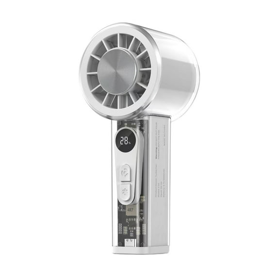 Portable Handheld Ice Fan,Turbo Cooling Fans,5000mAh,100 Gear Hurricane Wind,Silent Motor,Digital Display,USB Rechargeable,Mini Icy Personal Electric Fan for Outdoor & Indoor