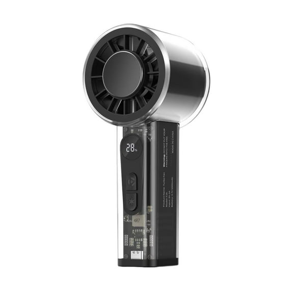 Portable Handheld Ice Fan,Turbo Cooling Fans,5000mAh,100 Gear Hurricane Wind,Silent Motor,Digital Display,USB Rechargeable,Mini Icy Personal Electric Fan for Outdoor & Indoor
