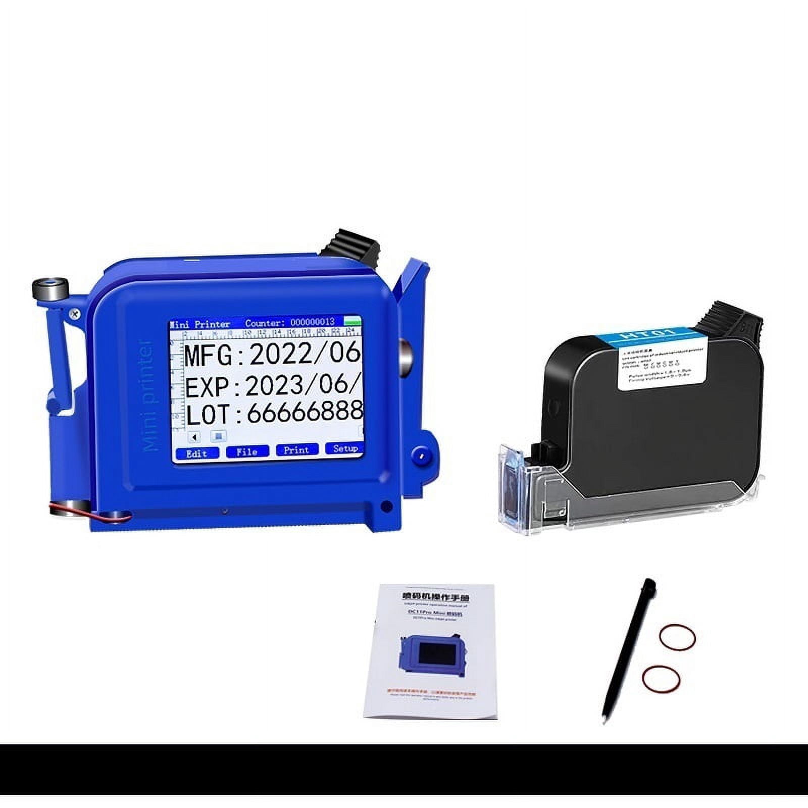 Portable Handheld Inkjet Printer, Mini Label Coding Machine, 2D Code Barcode Bottle Cap LOGO Printing, Permanent Ink ,Fast Printing