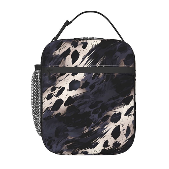 Portable Handheld Insulated Lunch Bag 10×8×4in Men And Women Universal Reuse Function Fully Used For Work Office Travel Animal Print Style Mediumorchid_3