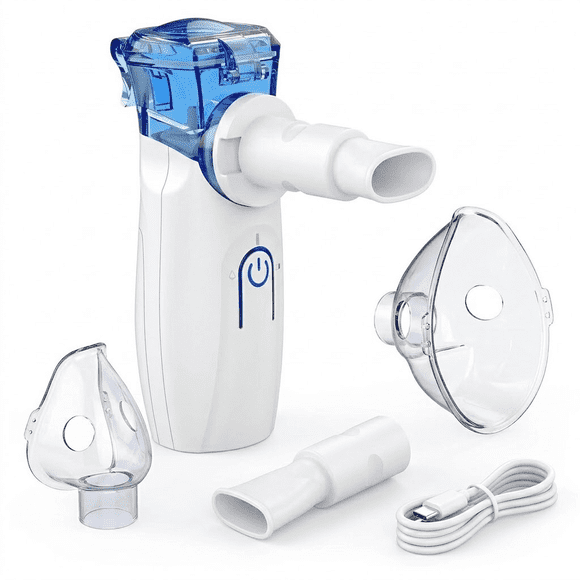 Portable Handheld Mesh Inhaler - Ultra-Quiet Cool Mist Vaporizer for Kids & Adults, Travel-Friendly Personal Humidifier with Self-Cleaning Function, Dual Power (USB/Battery)