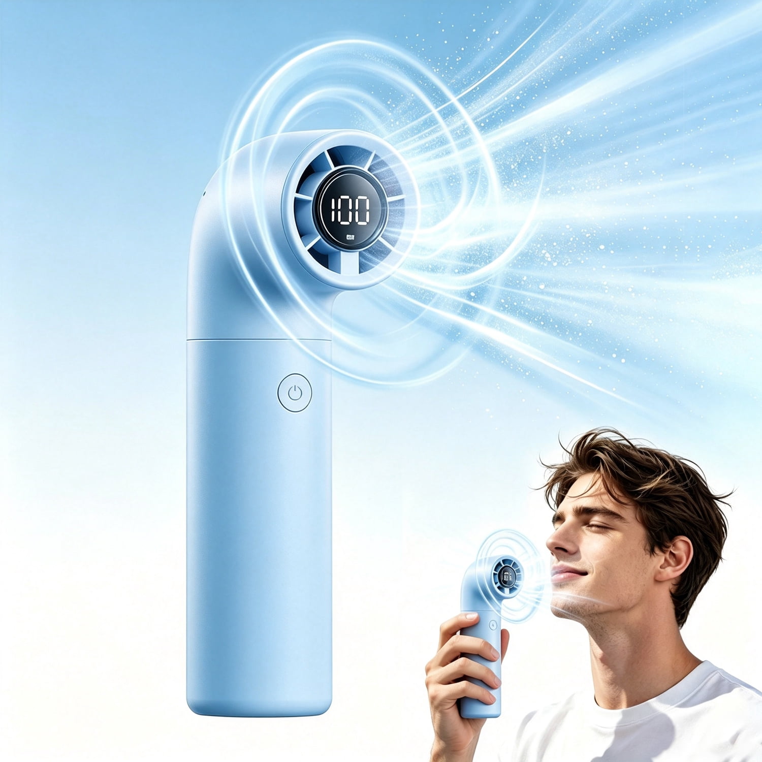 Portable Handheld Mini Fan, 8m/s Turbo Strong Wind, 4 Speed Levels ...