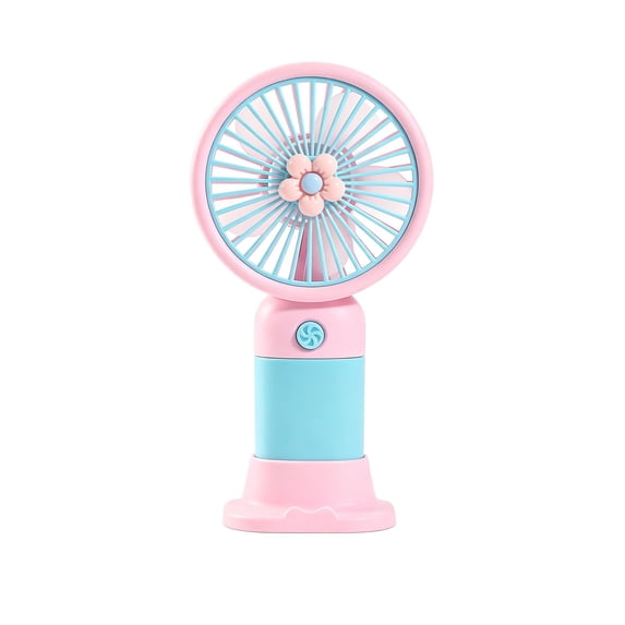 Portable Handheld Mini Fan for Kids and Students, Rechargeable Pocket Fan with Cute Floral Design, Compact Desktop Cooling Fan for Travel, School, and Outdoor Use, 5.91 x 3.15 x 1.97 Inches