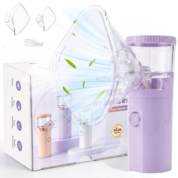 Portable Handheld Mini Mist Sprayer, USB Rechargeable Personal Cool Mist Humidifier for Travel, Office, Home-Purple