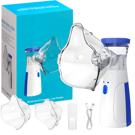 Portable Handheld Mist Device for Home Use Quiet Mesh Atomizer for Adults & Kids Blue
