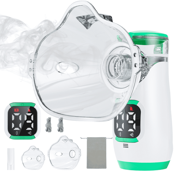 Portable Handheld Mist Device for Home Use Quiet Mesh Atomizer for Adults & Kids Green