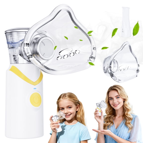 Portable Handheld Mist Device for Home Use Quiet Mesh Atomizer for Adults & Kids yellow