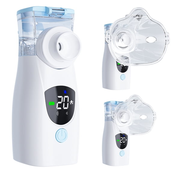 Portable Handheld Mist Device with digital display for  Home Use Quiet Mesh Atomizer for Adults & Kids  Blue