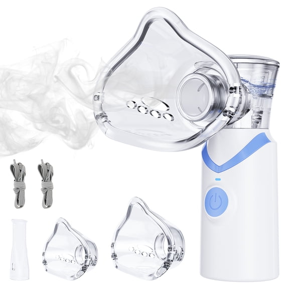 Portable Handheld Mist Device with digital display for  Home Use Quiet Mesh Atomizer for Adults & Kids  Blue
