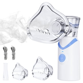 Portable Handheld Mist Device with digital display for Home Use Quiet Mesh Atomizer for Adults & Kids Blue