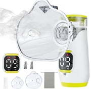 Portable Handheld Mist Device with digital display for Home Use Quiet Mesh Atomizer for Adults & Kids Yellow