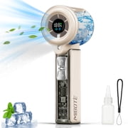 MIBOTE Handheld Rechargeable Misting Fan with Digital Display, 30ml Water Tank, Multiple Speeds, Portable for Outdoor and Travel  Khaki